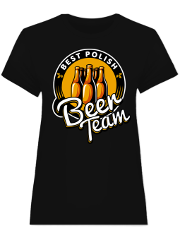 Koszulka Koszulka Damska Best Polish Beer Team Czarna - Śmieszne T-Shirty z Nadrukami ?