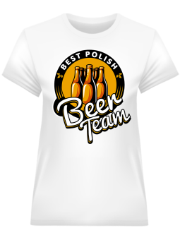 Koszulka Koszulka Damska Best Polish Beer Team Biała - Śmieszne T-Shirty z Nadrukami ?