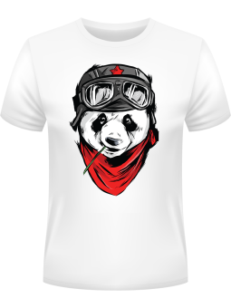 Koszulka Koszulka Męska Panda Pilot Biała - Śmieszne T-Shirty z Nadrukami ?