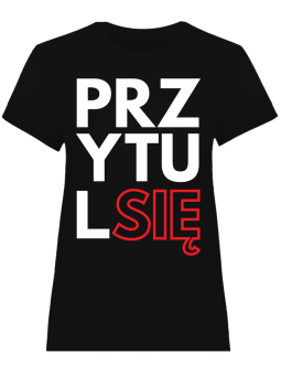 Koszulka Koszulka Damska Przytul się Czarna - Śmieszne T-Shirty z Nadrukami ?