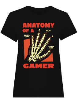 Koszulka Koszulka Damska Anatomia Gracza Czarna - Śmieszne T-Shirty z Nadrukami ?