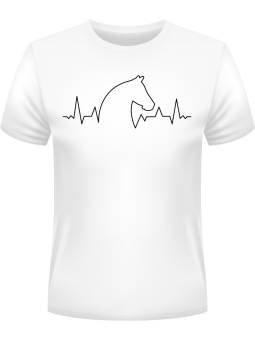 Koszulka Koszulka Męska Koń Heartbeat Biała - Śmieszne T-Shirty z Nadrukami ?