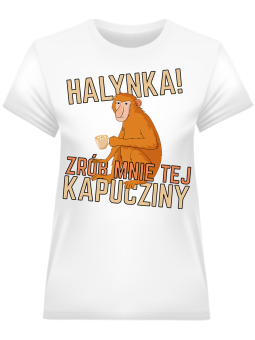 Koszulka Koszulka Damska Halynka Kapucziny Biała - Śmieszne T-Shirty z Nadrukami ?
