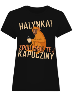 Koszulka Koszulka Damska Halynka Kapucziny Czarna - Śmieszne T-Shirty z Nadrukami ?