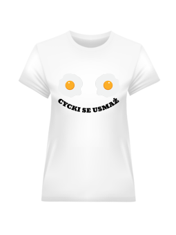 Koszulka Koszulka Damska Cycki Se Usmaż Biała - Śmieszne T-Shirty z Nadrukami ?