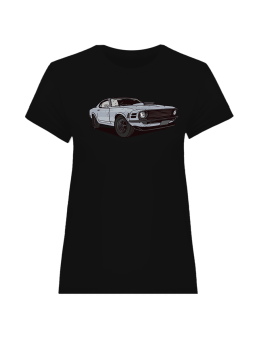 Koszulka Koszulka Damska Mustang Czarna - Śmieszne T-Shirty z Nadrukami ?