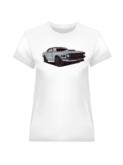 Koszulka Koszulka Damska Mustang Biała - Śmieszne T-Shirty z Nadrukami ?