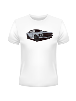 Koszulka Koszulka Męska Mustang Biała - Śmieszne T-Shirty z Nadrukami ?