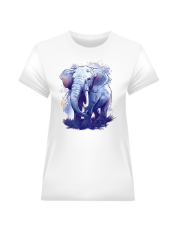 Koszulka Koszulka Damska Colorful Elephant Biała - Śmieszne T-Shirty z Nadrukami ?