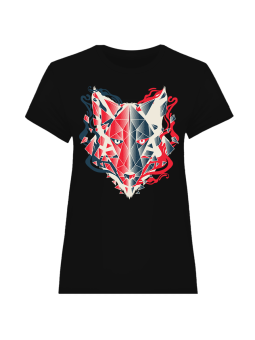 Koszulka Koszulka Damska Głowa Wilka Czarna - Śmieszne T-Shirty z Nadrukami ?