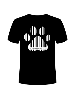 Koszulka Koszulka Męska Psia Łapa Kod Kreskowy Czarna - Śmieszne T-Shirty z Nadrukami ?