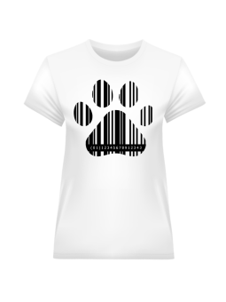 Koszulka Koszulka Damska Psia Łapa Kod Kreskowy Biała - Śmieszne T-Shirty z Nadrukami ?