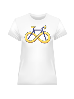 Koszulka Koszulka Damska Rowerowy Znak Nieskończoności Biała - Śmieszne T-Shirty z Nadrukami ?