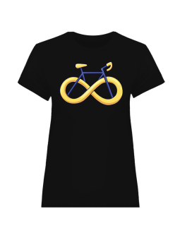 Koszulka Koszulka Damska Rowerowy Znak Nieskończoności Czarna - Śmieszne T-Shirty z Nadrukami ?