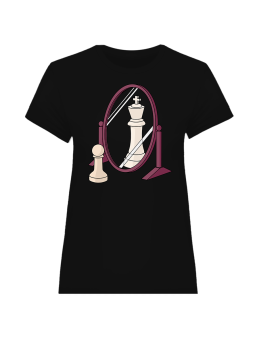 Koszulka Koszulka Damska Pionek Król Czarna - Śmieszne T-Shirty z Nadrukami ?