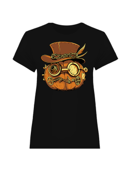 Koszulka Koszulka Damska Steampunk Dynia Czarna - Śmieszne T-Shirty z Nadrukami ?