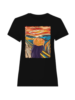 Koszulka Koszulka Damska Krzycząca Dynia Obraz Czarna - Śmieszne T-Shirty z Nadrukami ?