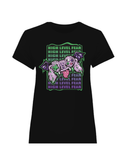 Koszulka Koszulka Damska Poziom Strachu Czarna - Śmieszne T-Shirty z Nadrukami ?