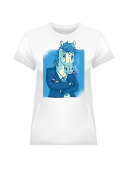 Koszulka Koszulka Damska Koń w Garniturze Biała - Śmieszne T-Shirty z Nadrukami ?