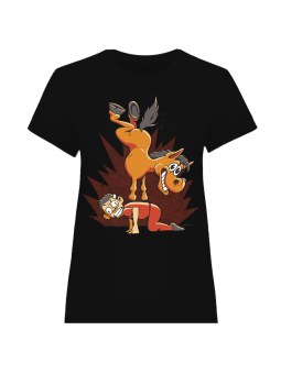 Koszulka Koszulka Damska Koń Akrobata Czarna - Śmieszne T-Shirty z Nadrukami ?