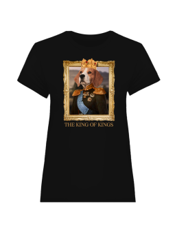 Koszulka Koszulka Damska Pies Król Czarna - Śmieszne T-Shirty z Nadrukami ?