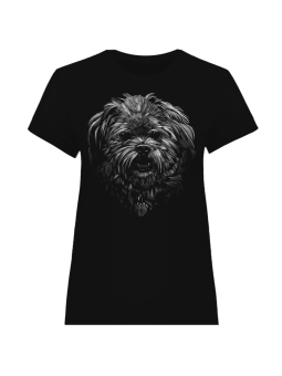 Koszulka Koszulka Damska Pies Shihtzu Czarna - Śmieszne T-Shirty z Nadrukami ?