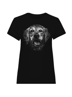 Koszulka Koszulka Damska Golden Retriver Czarna - Śmieszne T-Shirty z Nadrukami ?