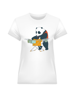 Koszulka Koszulka Damska Szczęśliwa Panda Biała - Śmieszne T-Shirty z Nadrukami ?