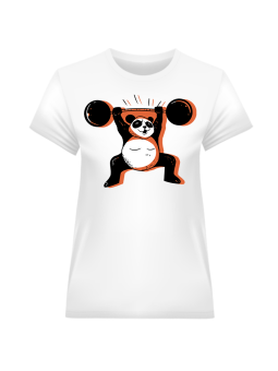 Koszulka Koszulka Damska Panda Siłownia Biała - Śmieszne T-Shirty z Nadrukami ?