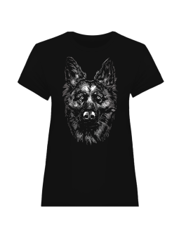 Koszulka Koszulka Damska Owczarek Niemiecki Czarna - Śmieszne T-Shirty z Nadrukami ?