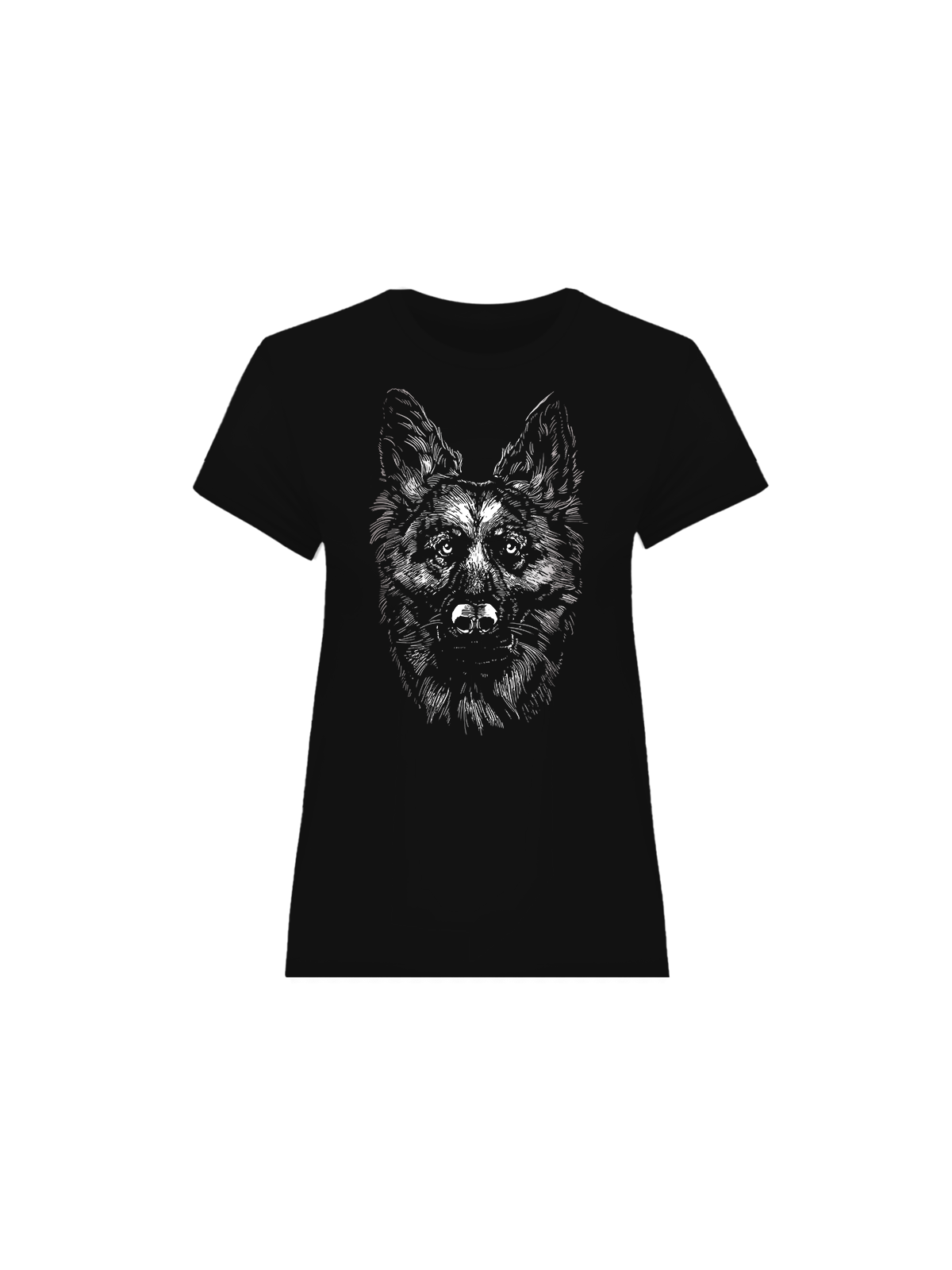 Koszulka Koszulka Damska Owczarek Niemiecki Czarna - Śmieszne T-Shirty z Nadrukami ?