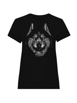 Koszulka Koszulka Damska Husky Syberyjski Czarna - Śmieszne T-Shirty z Nadrukami ?