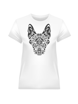 Koszulka Koszulka Damska Owczarek Niemiecki Zarys Biała - Śmieszne T-Shirty z Nadrukami ?