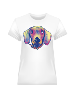 Koszulka Koszulka Damska Pies Dachshund Watercolor Biała - Śmieszne T-Shirty z Nadrukami ?