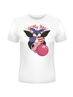 Koszulka Koszulka Męska USA Cow Biała - Śmieszne T-Shirty z Nadrukami ?