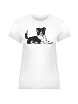 Koszulka Koszulka Damska BorderCollie Pies Biała - Śmieszne T-Shirty z Nadrukami ?