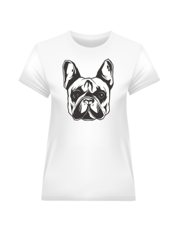 Koszulka Koszulka Damska Buldog Biała - Śmieszne T-Shirty z Nadrukami ?