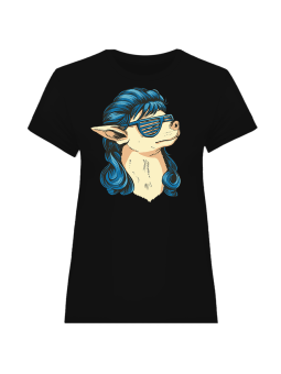 Koszulka Koszulka Damska Pies Mullet Chihuahua Czarna - Śmieszne T-Shirty z Nadrukami ?