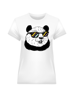 Koszulka Koszulka Damska Panda w Okularach Biała - Śmieszne T-Shirty z Nadrukami ?