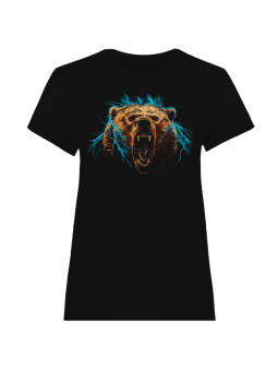 Koszulka Koszulka Damska Niedźwiedź Bolt Czarna - Śmieszne T-Shirty z Nadrukami ? %