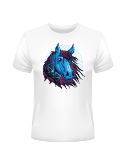 Koszulka Koszulka Męska Neonowy Koń Biała - Śmieszne T-Shirty z Nadrukami ?