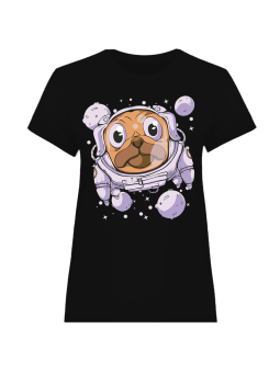 Koszulka Koszulka Damska Pies Astronatua Czarna - Śmieszne T-Shirty z Nadrukami ?