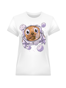 Koszulka Koszulka Damska Pies Astronatua Biała - Śmieszne T-Shirty z Nadrukami ?