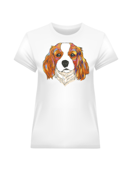 Koszulka Koszulka Damska Pies Charles Spaniel Biała - Śmieszne T-Shirty z Nadrukami ?