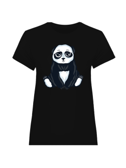 Koszulka Koszulka Damska Słodka Panda Czarna - Śmieszne T-Shirty z Nadrukami ?