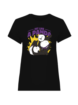 Koszulka Koszulka Damska Panda Jiujitsu Czarna - Śmieszne T-Shirty z Nadrukami ?