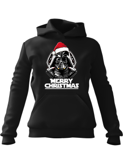 Bluza Męska z kapturem Merry Christmas Lord Vader Czarna - Śmieszne gadżety z Nadrukami ?