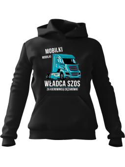 Bluza Męska z kapturem Kierowca Król Szos Czarna - Śmieszne gadżety z Nadrukami ?