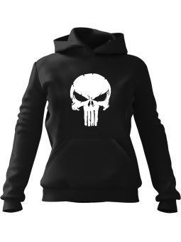 Bluza Męska z kapturem Punisher Skull Czarna - Śmieszne gadżety z Nadrukami ?