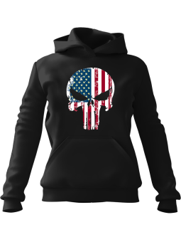 Bluza Męska z kapturem Punisher America Czarna - Śmieszne gadżety z Nadrukami ?